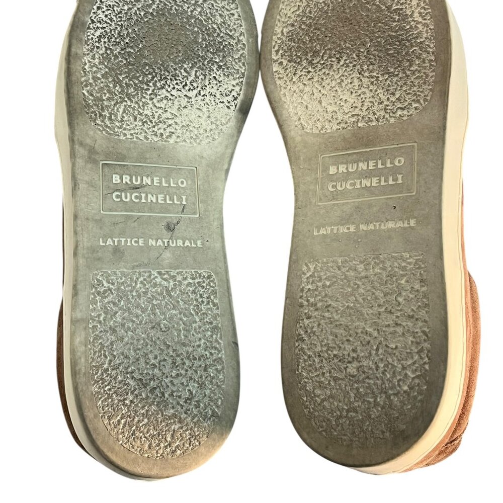 BROWN SUEDE BRUNELLO CUCINELLI DESIGNER SNEAKERS MENS SIZE 42 - Picture 5 of 5